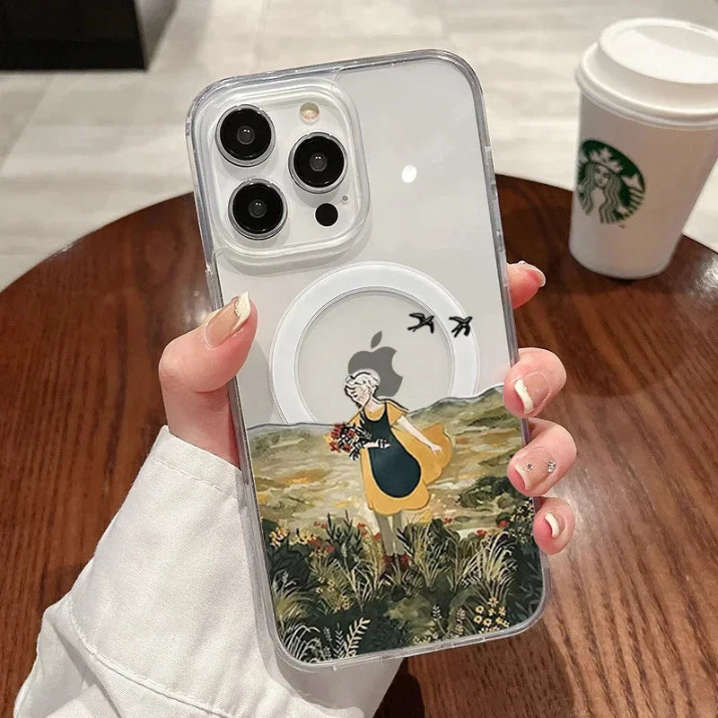 Sunset Pattern Fashion Phone Case For iPhone 17 Pro 16 15 14 Pro Max 13 12 11 Pro 7 8 Plus XS For Magsafe ShockProof TPU Funda