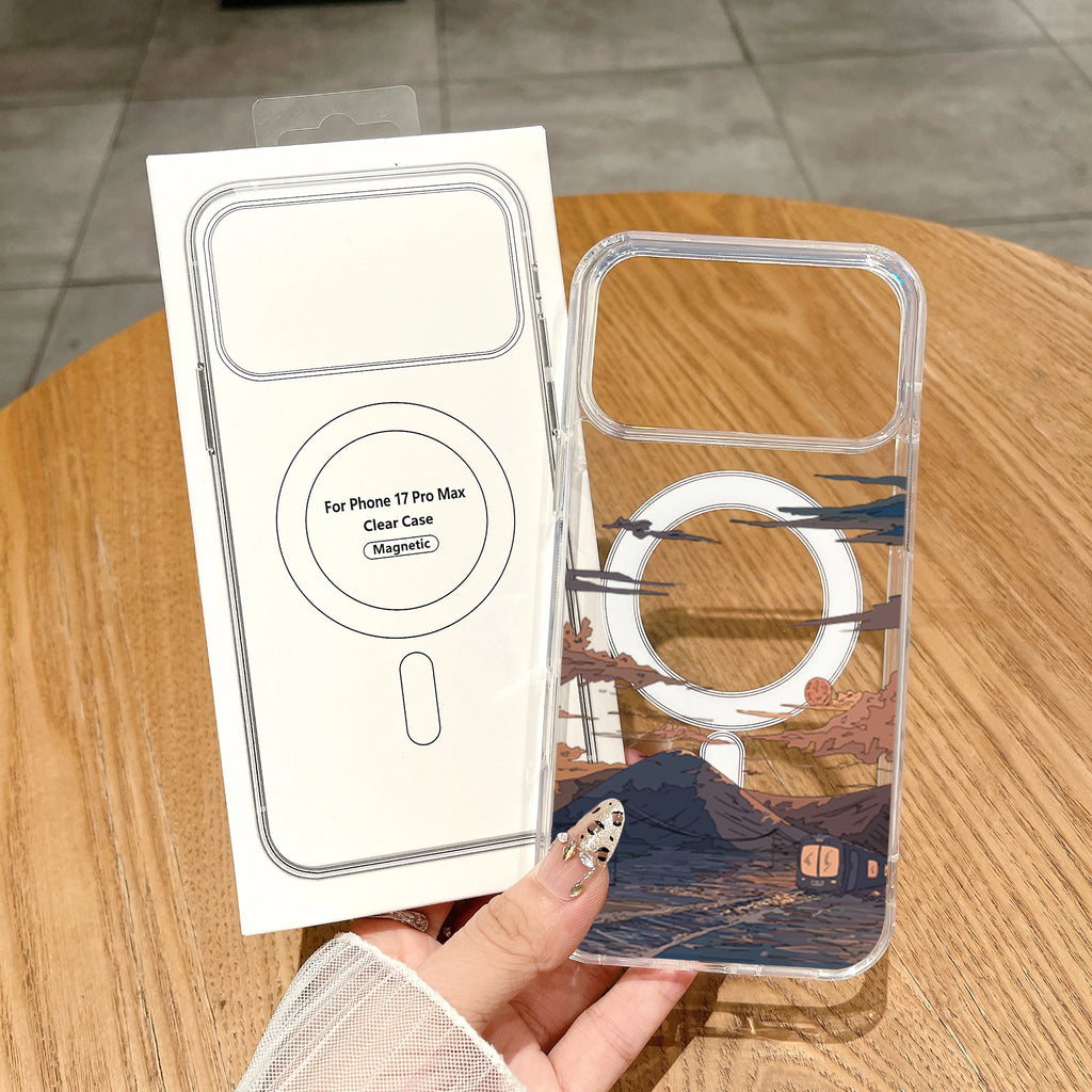 Sunset Pattern Fashion Phone Case For iPhone 17 Pro 16 15 14 Pro Max 13 12 11 Pro 7 8 Plus XS For Magsafe ShockProof TPU Funda