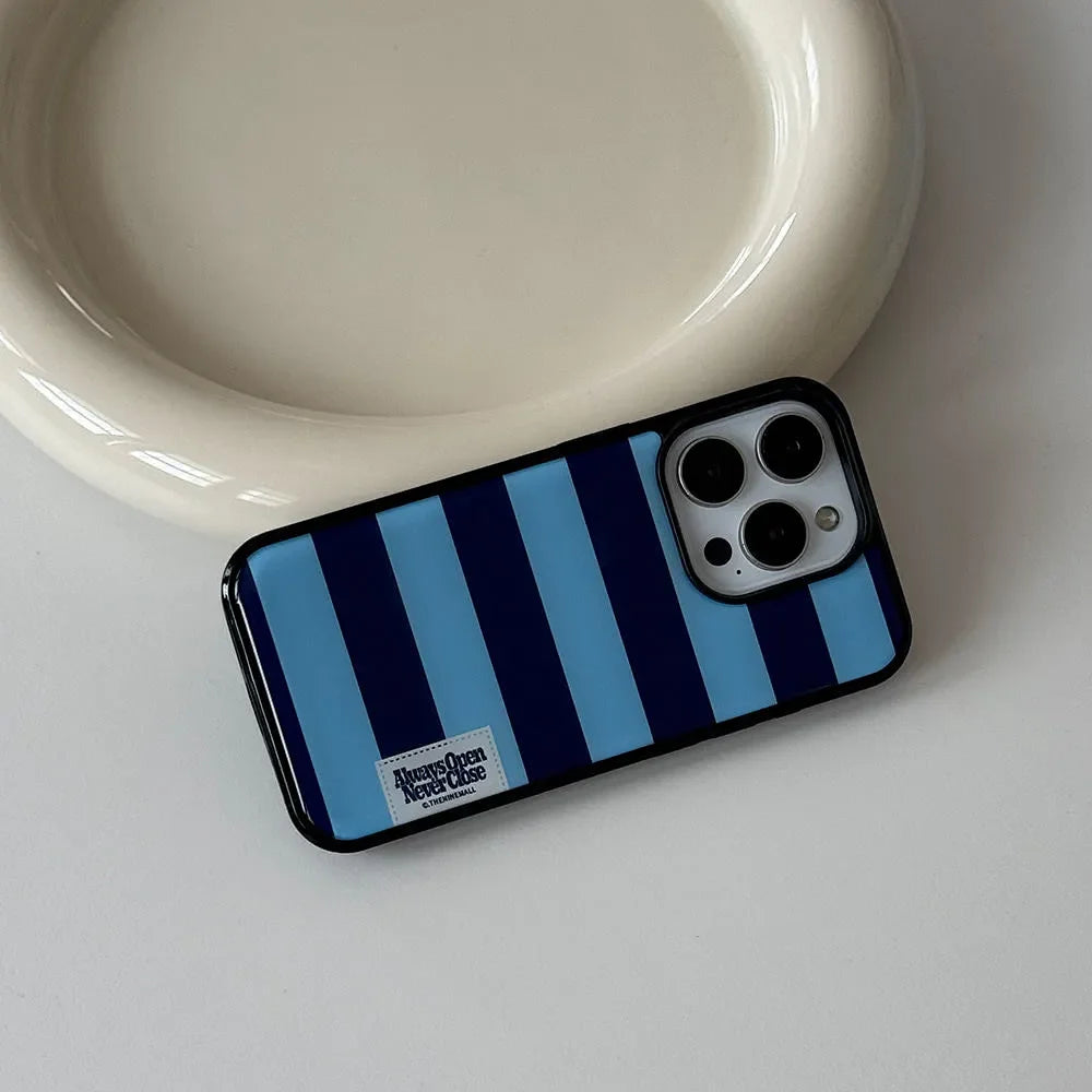 Korean Ins Summer Full Screen Colorful Stripes Drop Glue Phone Case For Samsung Galaxy S23 FE S24 PLUS S25 ULTRA S26 EDGE Cover