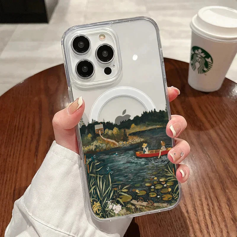 Sunset Pattern Fashion Phone Case For iPhone 17 Pro 16 15 14 Pro Max 13 12 11 Pro 7 8 Plus XS For Magsafe ShockProof TPU Funda
