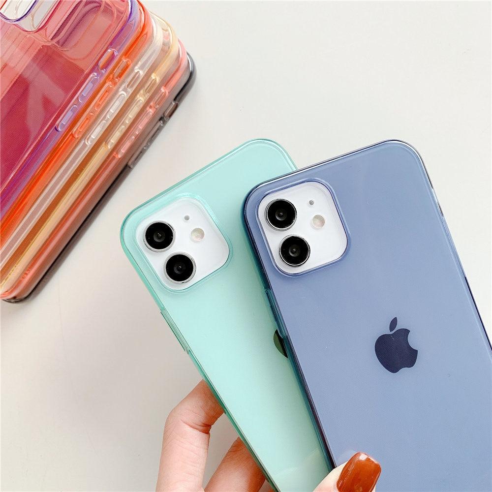 Shockproof Bumper Cover Anti-Scratch Protective Slim Thin Phone Case for iPhone Candy Color Transparent Silicone Phone Case For iPhone 14 12 13 Mini 14 Pro Max Clear Soft Cover
